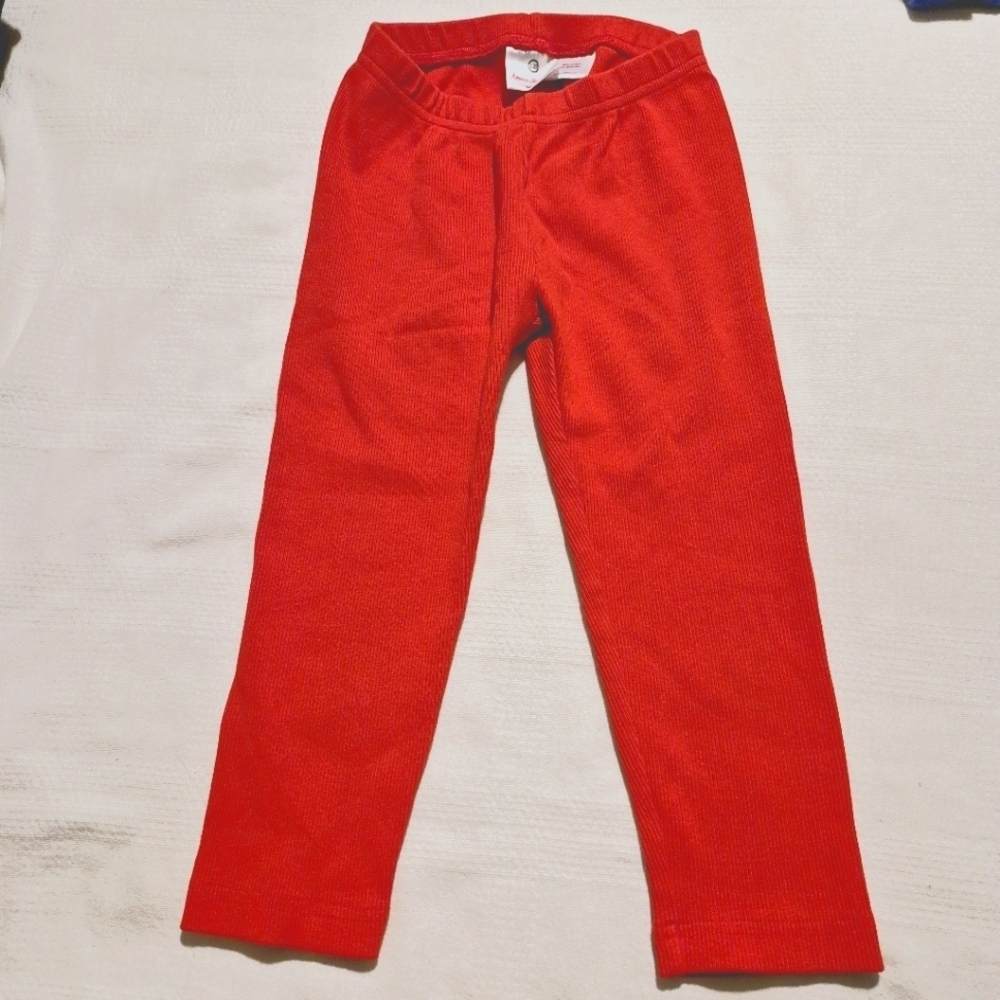 Hanna Andersson girls size 130 or 8 orange ribbed capri pull on pants EUC